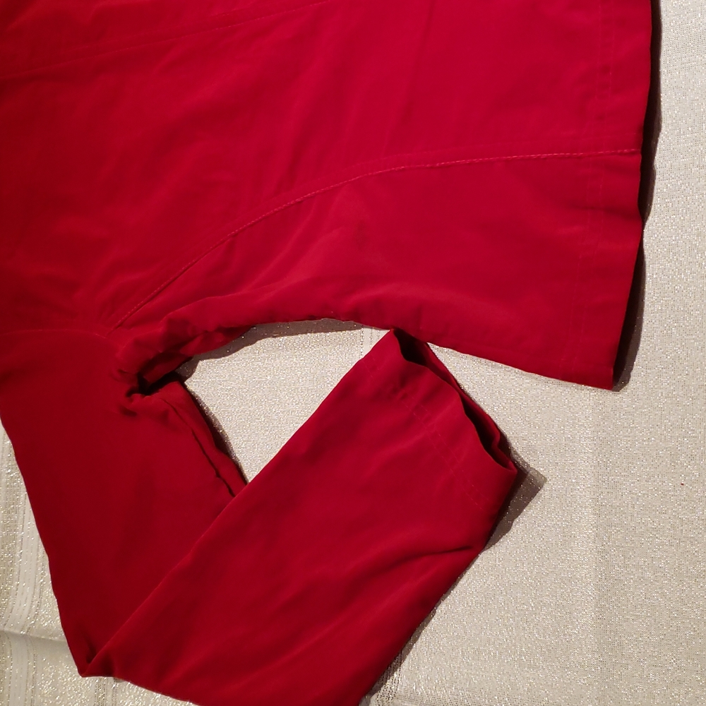 Vintage Essentials NEW Blazer Jacket Top Cotton Velour Front Zip RED Womens NWOT - Picture 14 of 15